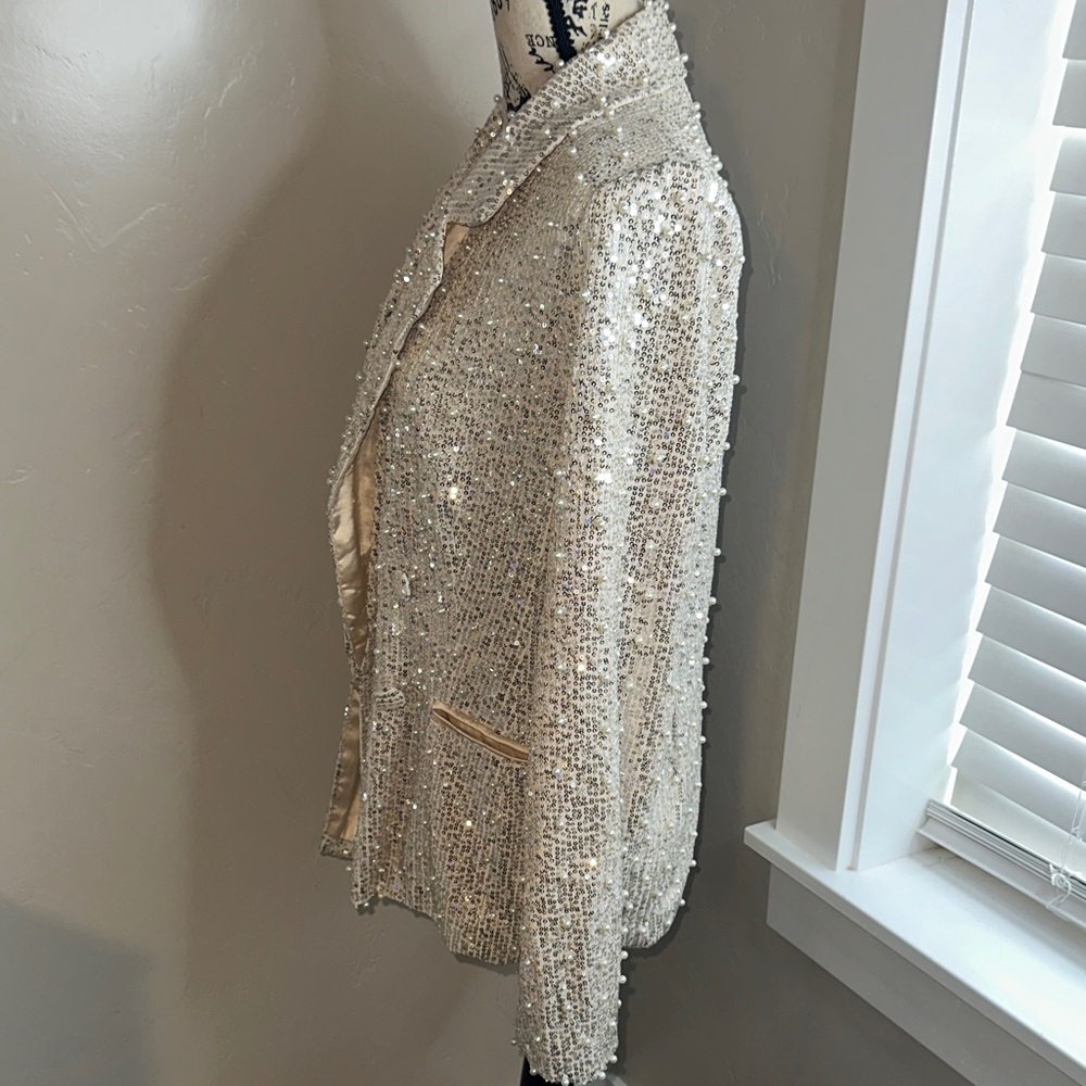 Shimmering Sequin & Pearl Blazer - Picture 5 of 10